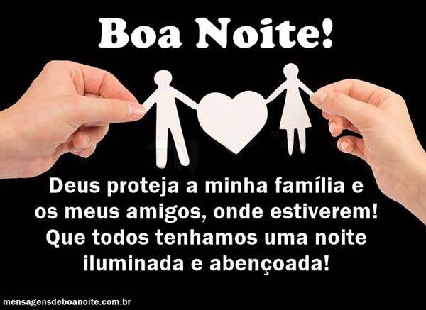 Família mensagens de boa noite para Facebook e WhatsApp